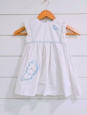 Vintage Paprika by Eva Carleton Girls White Butterfly Dress Size 4